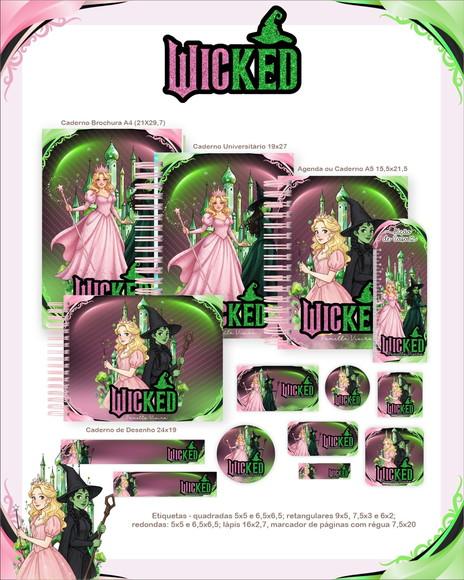 Leve + 13 Arquivo Digital - Etiqueta Escolar (wicked) a