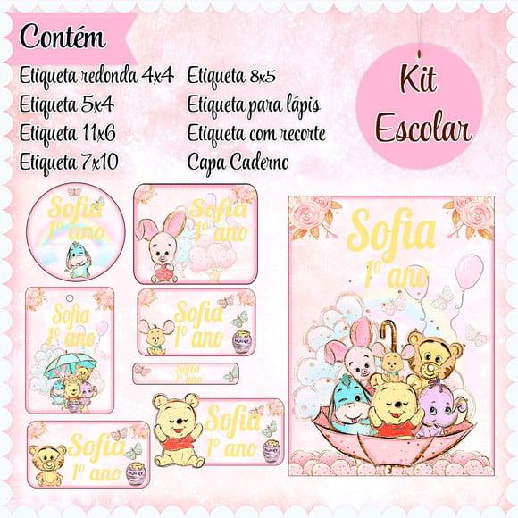 Arquivo de Corte - Etiqueta Escolar (ursinho Pooh) D