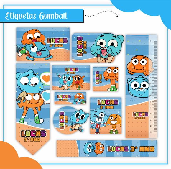 Arquivo de Corte - Etiqueta Escolar (gumball) B