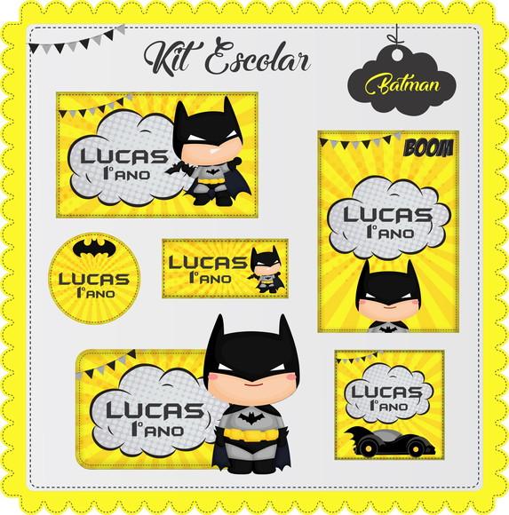 Arquivo de Corte - Etiqueta Escolar (batman) B