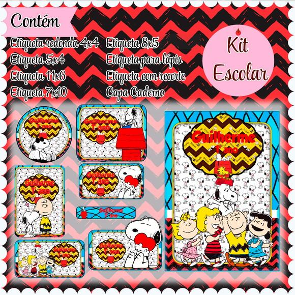Arquivo de Corte - Etiqueta Escolar (snoopy) D