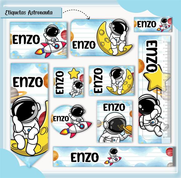 Arquivo de Corte - Etiqueta Escolar (astronauta) F