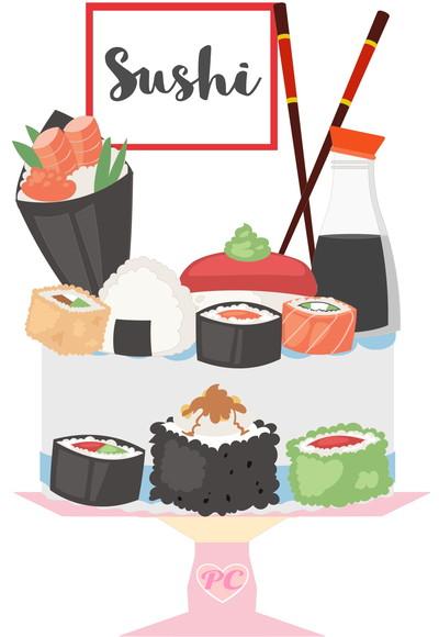 Arquivo de Corte - Topo de Bolo (sushi) 1