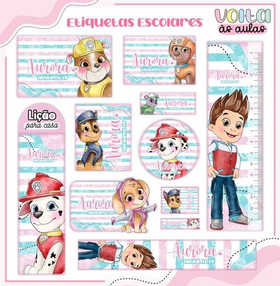 Arquivo de Corte - Etiqueta Escolar (patrulha Canina) K