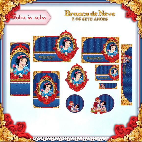 Arquivo de Corte - Etiqueta Escolar (branca de Neve) e