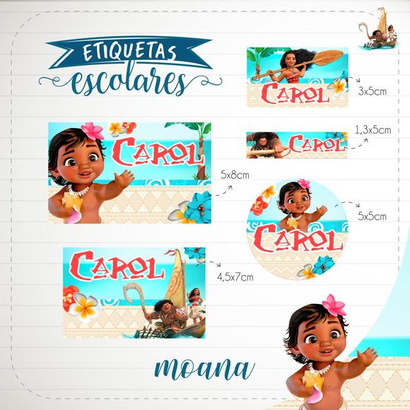 Arquivo de Corte - Etiqueta Escolar (moana) a