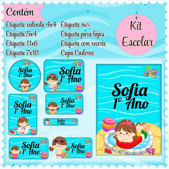 Arquivo de Corte - Etiqueta Escolar (pool Party) a