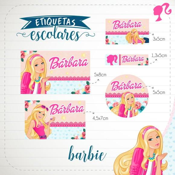 Arquivo de Corte - Etiqueta Escolar (barbie) a