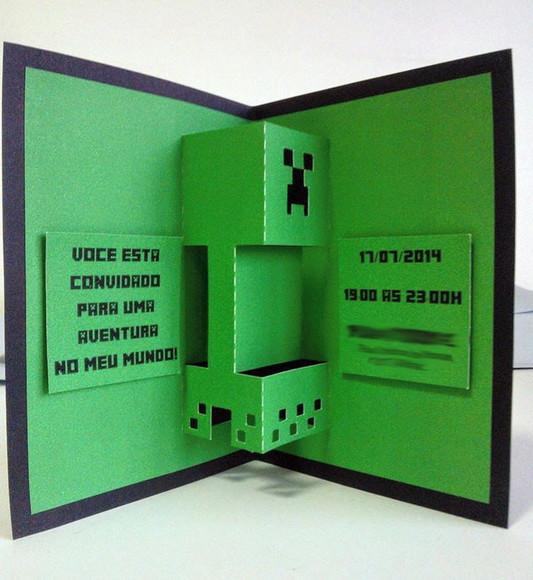 Leve + 13 - Arquivo de Corte - Convite Minecraft 1