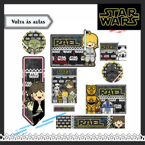 Arquivo de Corte - Etiqueta Escolar (star Wars) c
