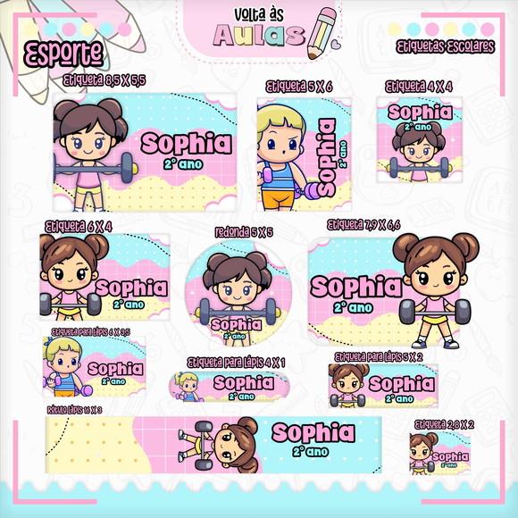 Leve + 13 - Arquivo de Corte - Etiqueta Escolar (esporte) a