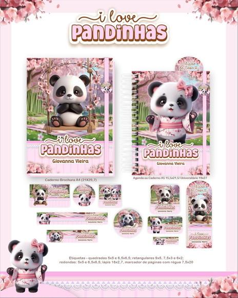 Leve + 13 - Arquivo Digital - Etiqueta Escolar (panda) G