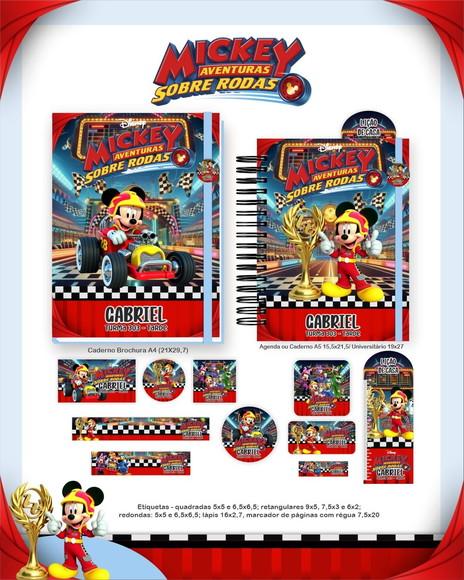 Arquivo Digital - Etiqueta Escolar (mickey Sobre Rodas) a