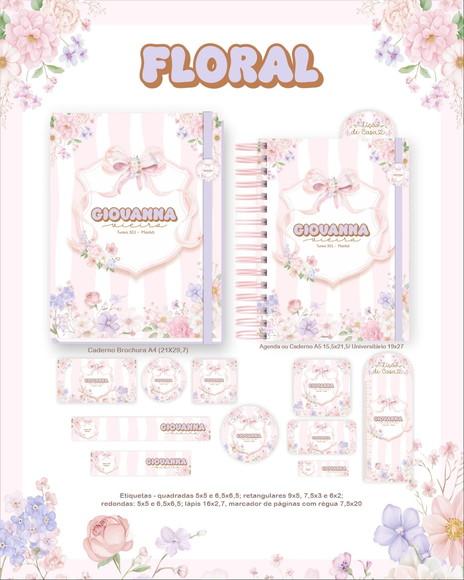 Leve + 13 - Arquivo Digital - Etiqueta Escolar (floral) N