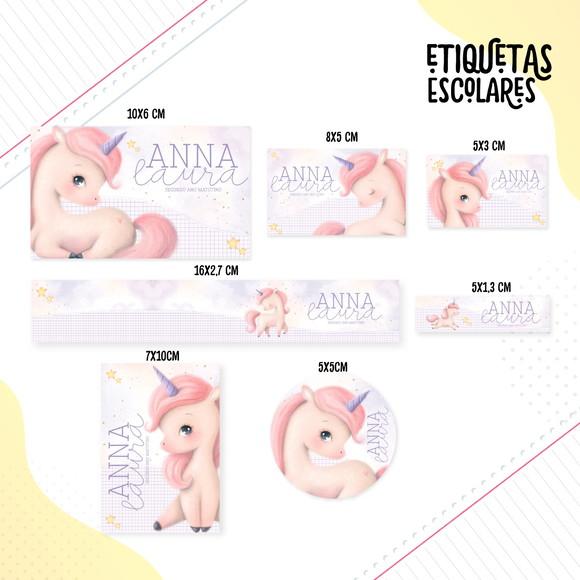 Leve + 13 Arquivo de Corte - Etiqueta Escolar (unicórnio) S