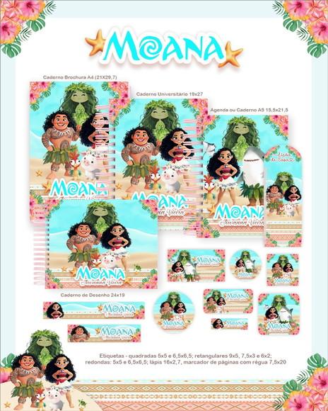 Leve + 13 Arquivo Digital - Etiqueta Escolar (moana) J