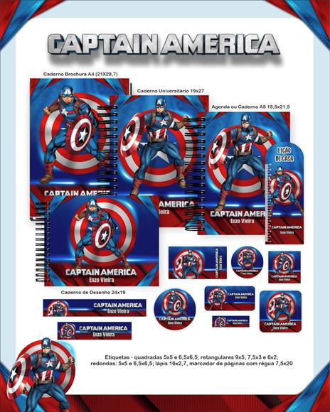 Arquivo Digital - Etiqueta Escolar (capitão América) G
