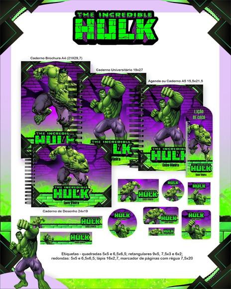 Leve + 13 Arquivo Digital - Etiqueta Escolar (hulk) I