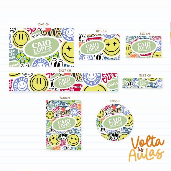 Leve + 13 Arquivo de Corte - Etiqueta Escolar (sticker) B