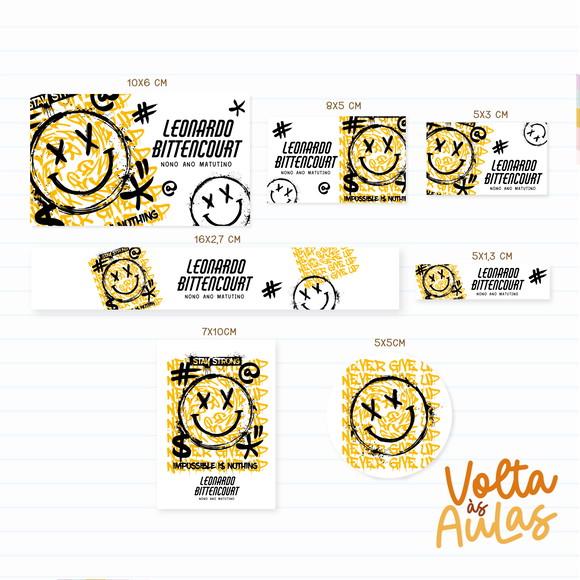 Leve + 13 Arquivo de Corte - Etiqueta Escolar (teen) G