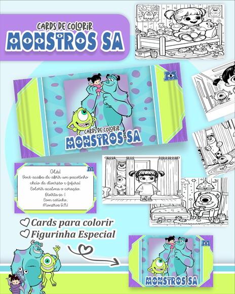 Arquivo Digital - Cards para Colorir (monstros Sa) 1