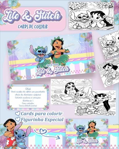 Arquivo Digital - Cards para Colorir (lilo e Stitch) 1