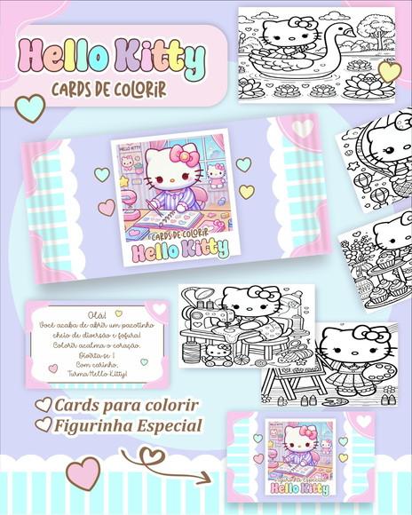 Arquivo Digital - Cards para Colorir (hello Kitty) 1