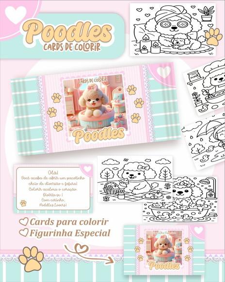 Leve + 13 Arquivo Digital - Cards para Colorir (poodle) 1