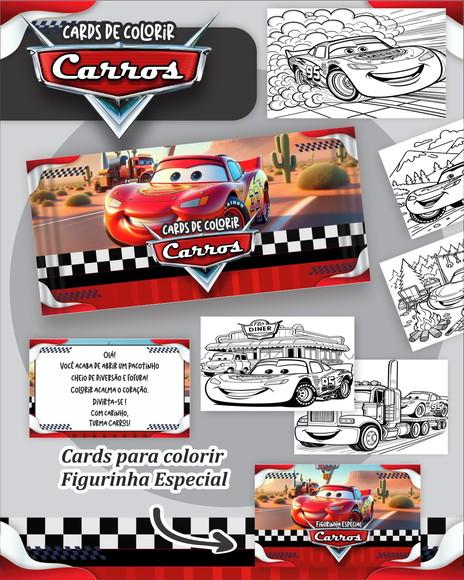 Leve + 13 Arquivo Digital - Cards para Colorir (carros) 1