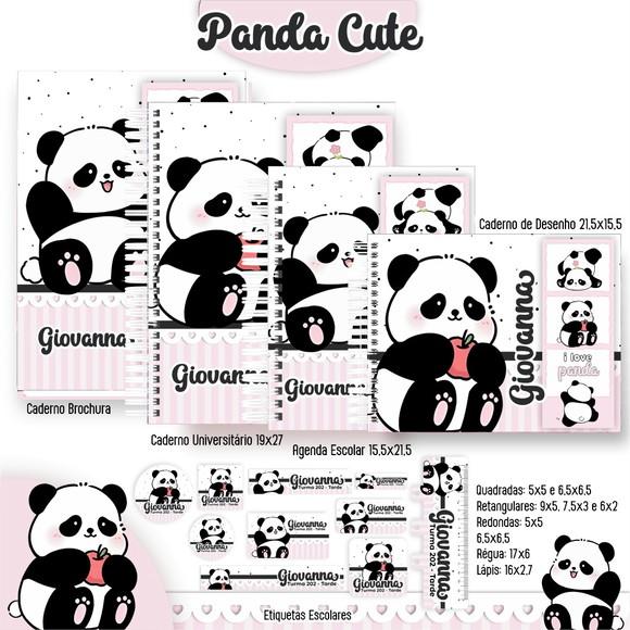 Leve + 13 Arquivo Digital - Etiqueta Escolar (panda) e