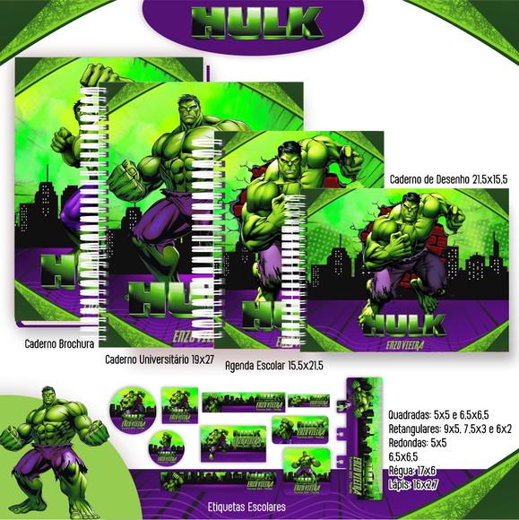 Leve + 13 Arquivo Digital - Etiqueta Escolar (hulk) H