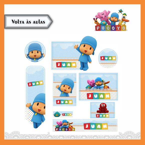 Arquivo de Corte - Etiqueta Escolar (pocoyo) a