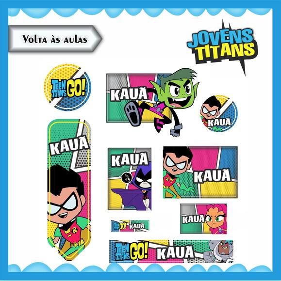 Arquivo de Corte - Etiqueta Escolar (jovens Titãs) D