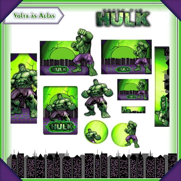 Arquivo de Corte - Etiqueta Escolar (hulk) G