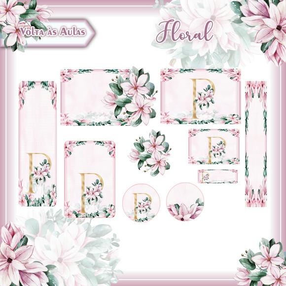 Arquivo de Corte - Etiqueta Escolar (floral) K