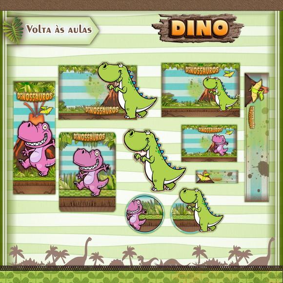 Arquivo de Corte - Etiqueta Escolar (dinossauros) P