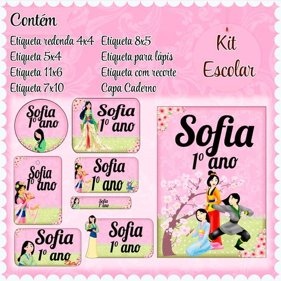 Arquivo de Corte - Etiqueta Escolar (mulan) B