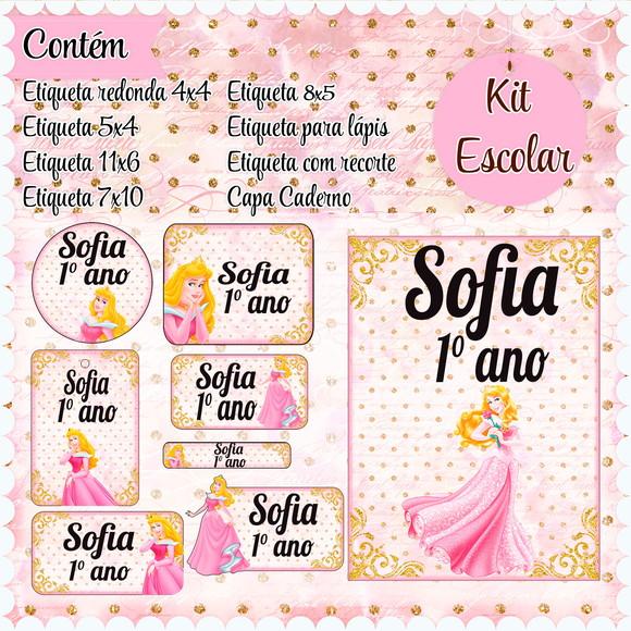 Arquivo de Corte - Etiqueta Escolar (a Bela Adormecida) B