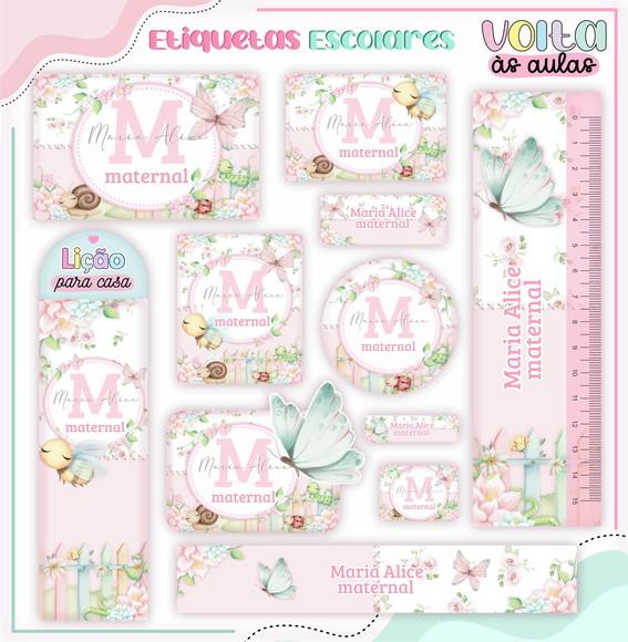 Arquivo de Corte - Etiqueta Escolar (jardim Encantado) F