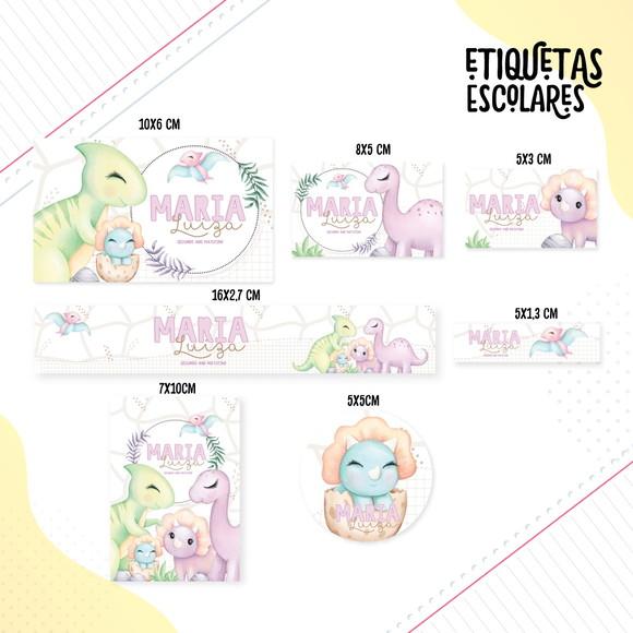 Arquivo de Corte - Etiqueta Escolar (dinossauros) m