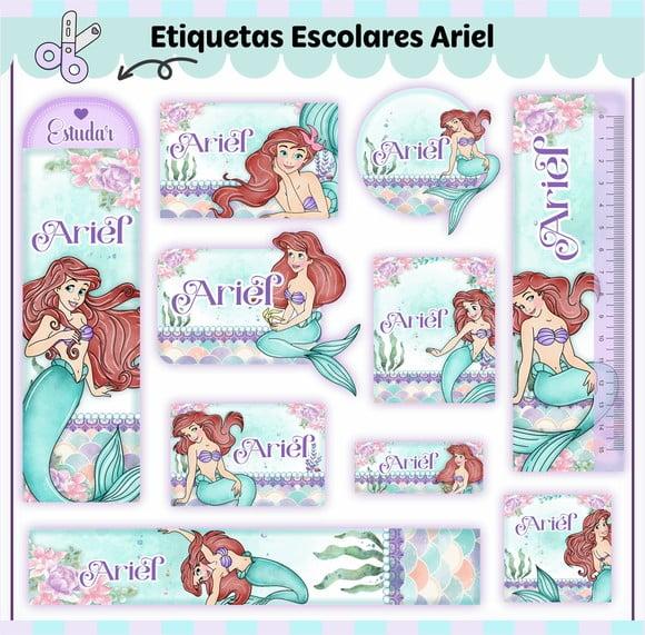 Arquivo de Corte - Etiqueta Escolar (a Pequena Sereia) F