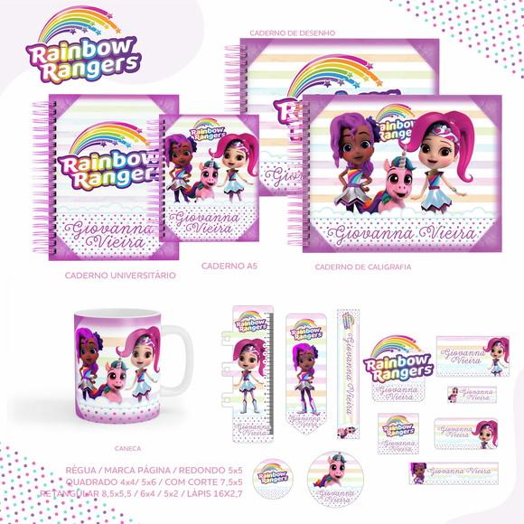 Arquivo Digital - Etiqueta Escolar (rainbow Rangers) a