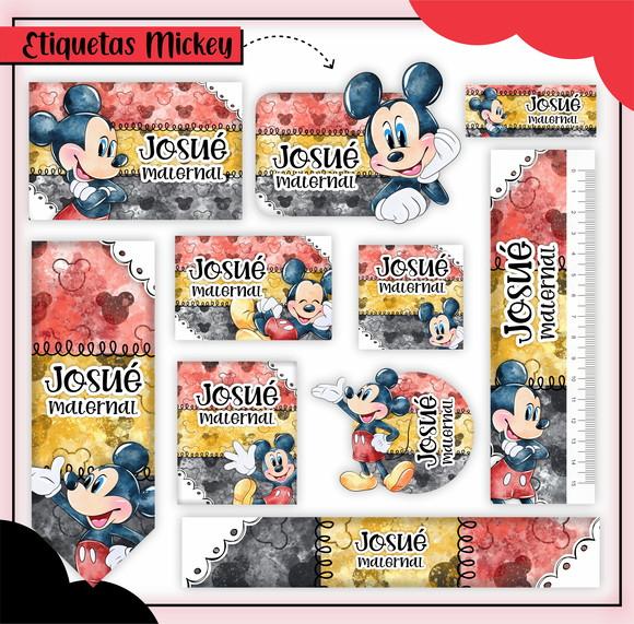 Arquivo de Corte - Etiqueta Escolar (mickey) e