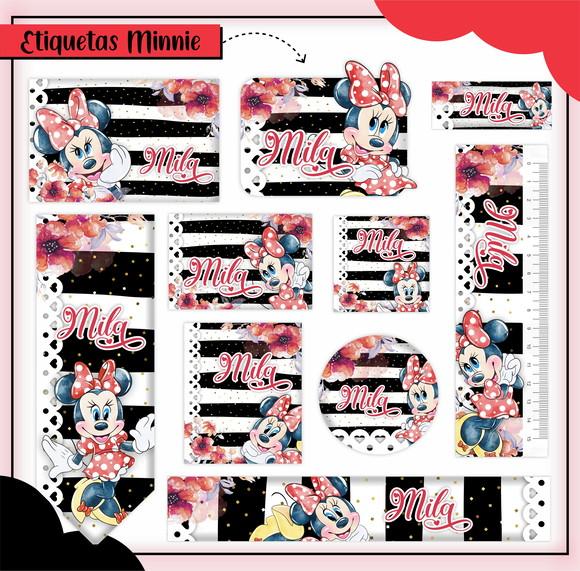 Arquivo de Corte - Etiqueta Escolar (minnie) K