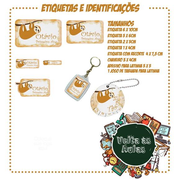 Arquivo de Corte - Etiqueta Escolar (preguiça) a