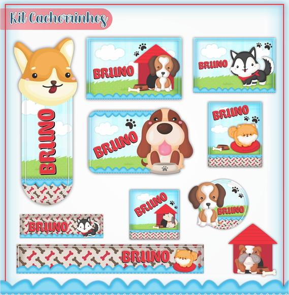Arquivo de Corte - Etiqueta Escolar (cachorrinho) a