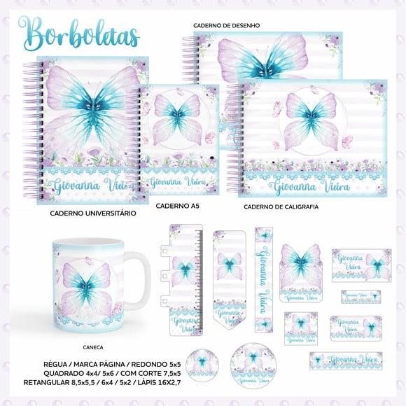 Arquivo Digital - Etiqueta Escolar (Borboleta) C