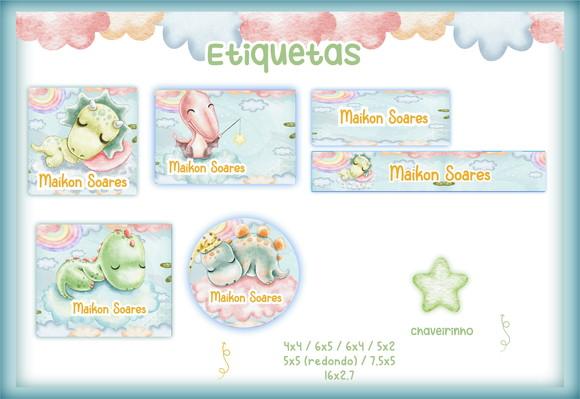Arquivo Digital - Etiqueta Escolar (Dinossauros) D