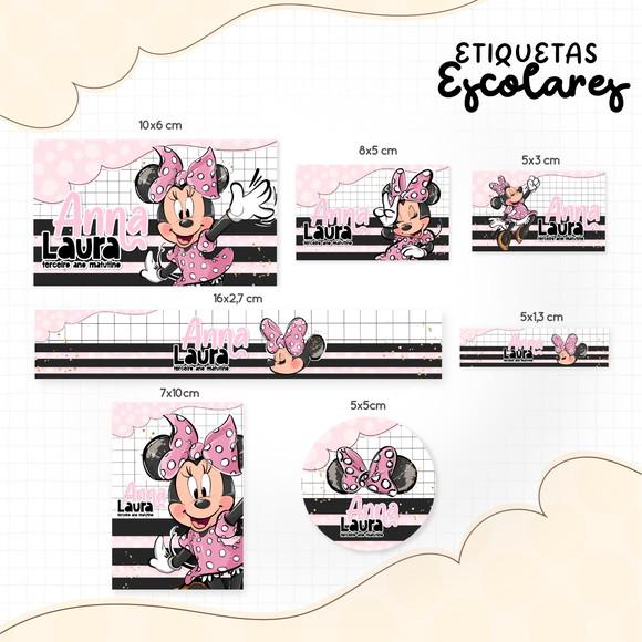 Arquivo de Corte - Etiqueta Escolar (minnie) e