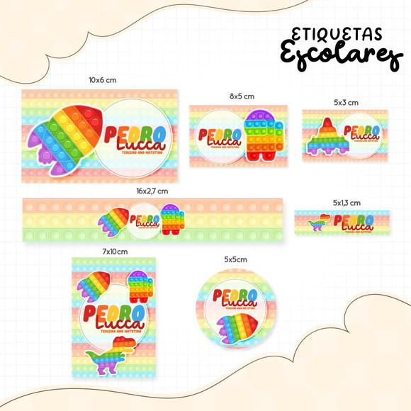 Arquivo de Corte - Etiqueta Escolar (pop It) D
